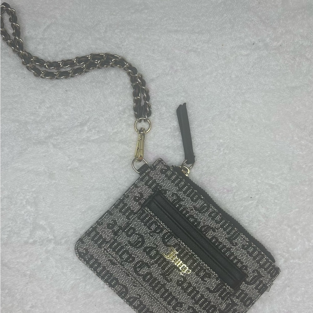 Juicy Couture Black and Gold Geometric Clutch